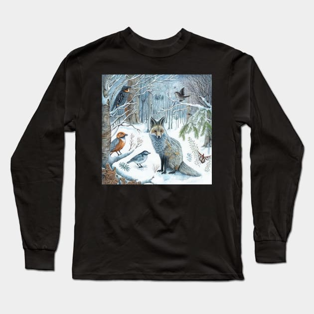 Mystical Winter Series Long Sleeve T-Shirt by VISIONARTIST